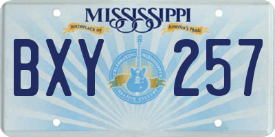 MS license plate BXY257