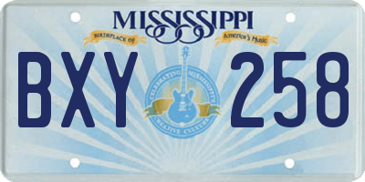 MS license plate BXY258