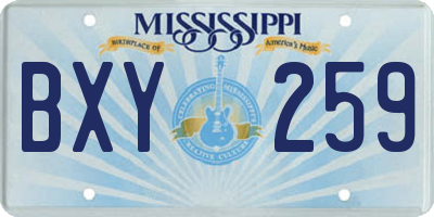 MS license plate BXY259