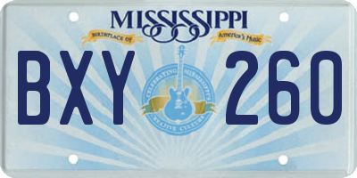 MS license plate BXY260
