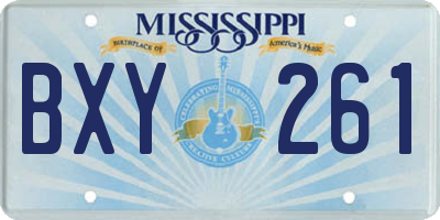 MS license plate BXY261