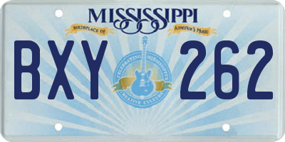 MS license plate BXY262