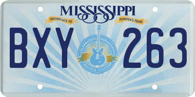 MS license plate BXY263