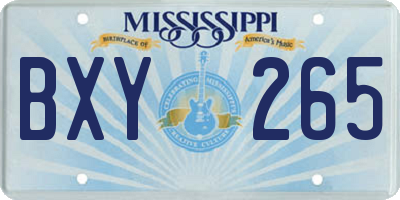 MS license plate BXY265