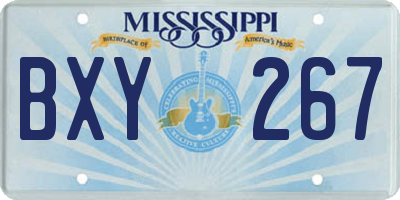 MS license plate BXY267