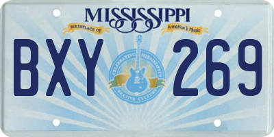 MS license plate BXY269