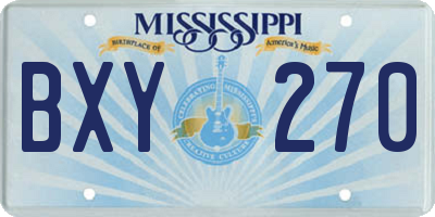 MS license plate BXY270