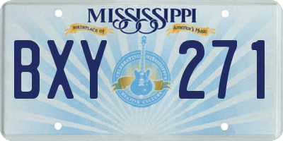 MS license plate BXY271