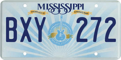 MS license plate BXY272