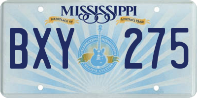 MS license plate BXY275