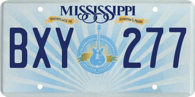 MS license plate BXY277