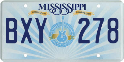 MS license plate BXY278