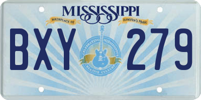MS license plate BXY279