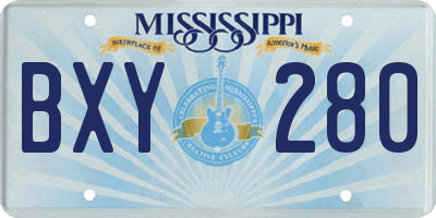 MS license plate BXY280