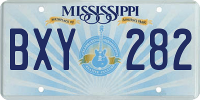 MS license plate BXY282