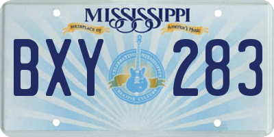 MS license plate BXY283
