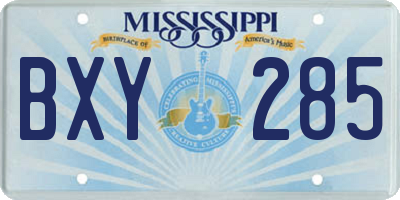 MS license plate BXY285