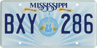 MS license plate BXY286