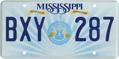 MS license plate BXY287