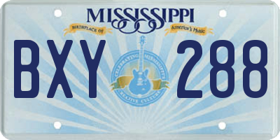 MS license plate BXY288