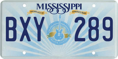 MS license plate BXY289