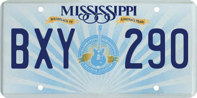 MS license plate BXY290