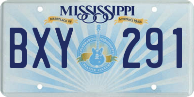 MS license plate BXY291