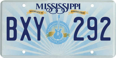 MS license plate BXY292