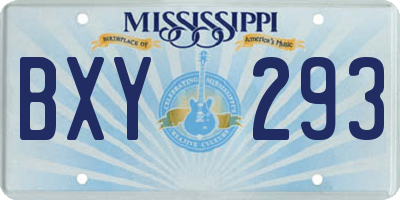 MS license plate BXY293