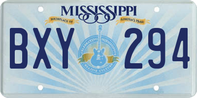 MS license plate BXY294