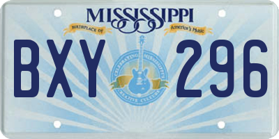 MS license plate BXY296
