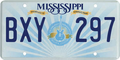 MS license plate BXY297