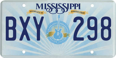 MS license plate BXY298