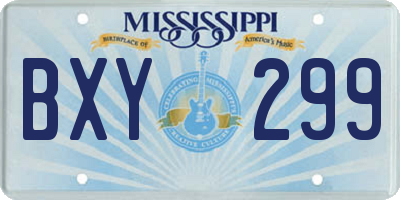 MS license plate BXY299