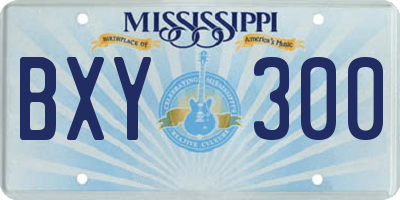 MS license plate BXY300