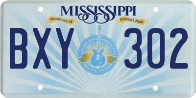 MS license plate BXY302