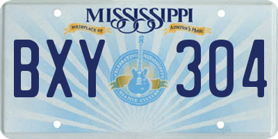 MS license plate BXY304