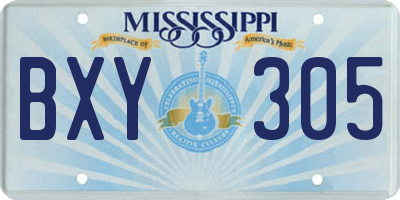 MS license plate BXY305