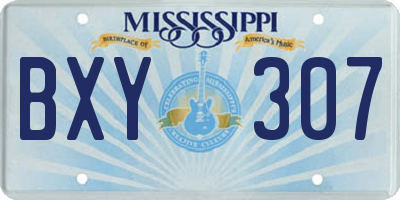 MS license plate BXY307