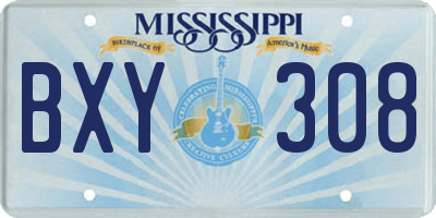 MS license plate BXY308