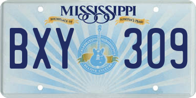 MS license plate BXY309