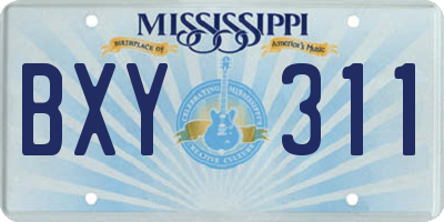 MS license plate BXY311
