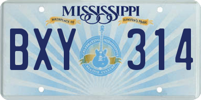 MS license plate BXY314