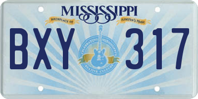 MS license plate BXY317