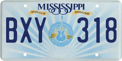 MS license plate BXY318