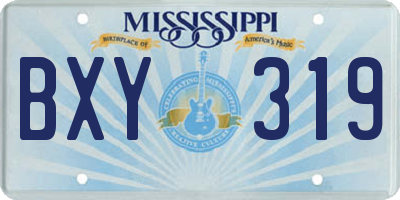 MS license plate BXY319