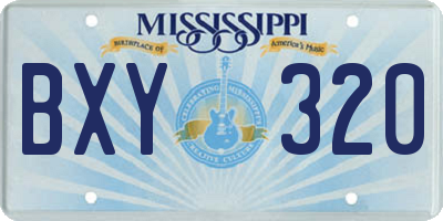 MS license plate BXY320