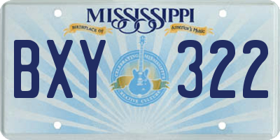 MS license plate BXY322