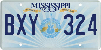 MS license plate BXY324