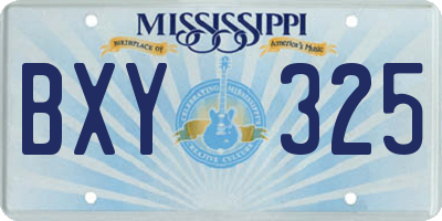 MS license plate BXY325